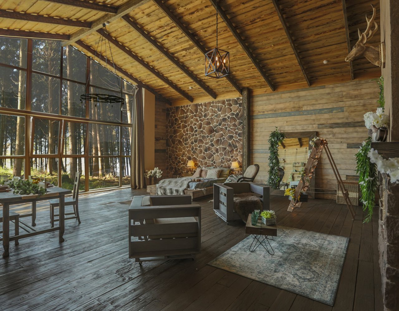 dark-cozy-interior-big-country-wooden-house-wooden-furniture-animal-furs-huge-panoramic-window-very-high-ceiling
